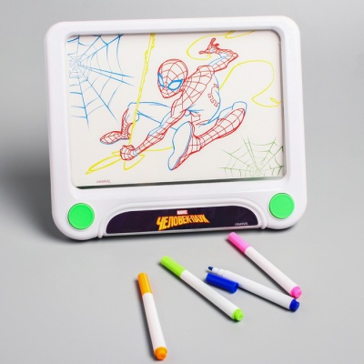 3D-планшет для рисования «Человек-паук», неоновые маркеры, световые эффекты, с карточками