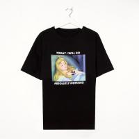 Футболка «Kiss me» Принцессы oversize, цвет чёрный