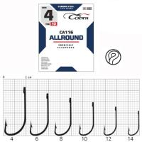 Крючки Cobra ALLROUND, серия CA116, №4, 10 шт.