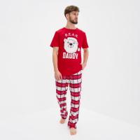 Пижама новогодняя мужская KAFTAN "Bear", цвет красный, размер 48