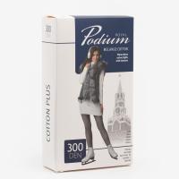 Колготки женские Podium Cotton Plus 300 ден, цвет чёрный (nero), размер 5