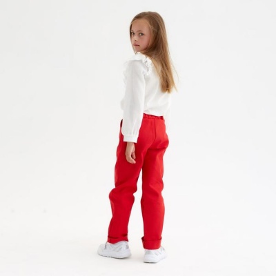 Брюки для девочки MINAKU: Casual collection KIDS, цвет красный, рост 140 см