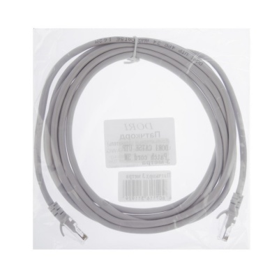 Патч-корд DORI, UTP 4 кат., RJ-45(m)-RJ-45(m), 3 м, серый