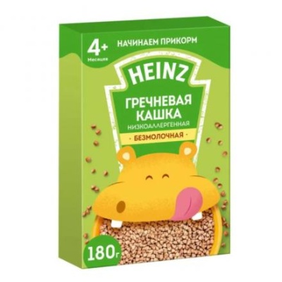 Каша безмолочная гречневая HEINZ низкоаллергенная 180г