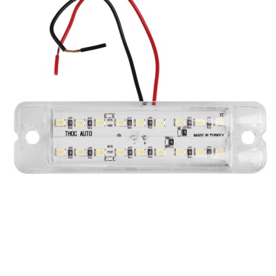 Фонарь габаритный 18-ти диодный LED, белый, 12 - 24 В, 100 мм, 4370