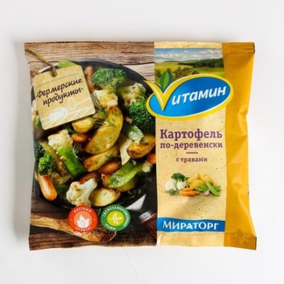 Картофель по-деревенски с травами с/м 400г*10 (4кг) "Фермерские Продукты" Vитамин Россия