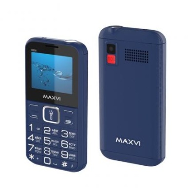 Сотовый телефон Maxvi B200, 2", 0.3 Мп, 2 sim, microSD, FM, фонарик, 1400 мАч, синий