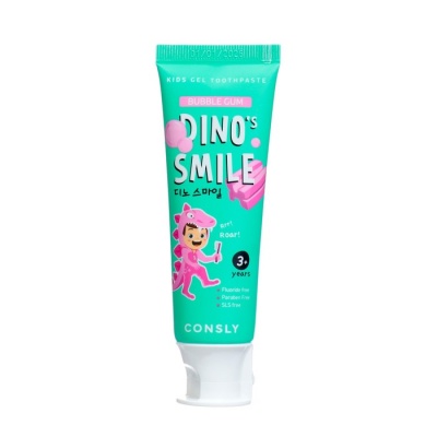 Детская гелевая зубная паста Consly DINO's SMILE c ксилитом и вкусом жвачки, 60 г