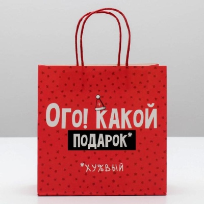 Пакет подарочный «Ого! Какой подарок», 22 × 22 × 11 см