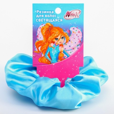 Светящаяся резинка для волос, голубая, WINX