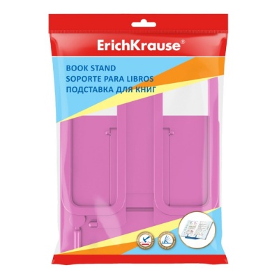 Подставка для книг ErichKrause Base, Neon Solid, пластик, розовая