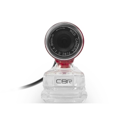 Веб-камера CBR CW 830M Red, 0.3 МП, 640х480, USB 2.0, микрофон, красная