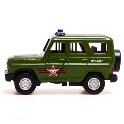 Машина металлическая Армия России UAZ Hunter, 12 см, двери и багажник открываются, инерция, световые и звуковые эффекты