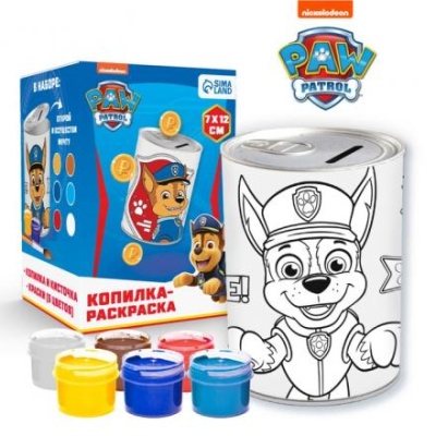 Копилка-раскраска с красками "Гончик", Paw Patrol