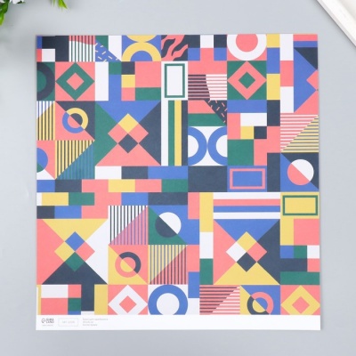 Бумага для скрапбукинга "Color geometry" плотность 180 гр 30,5х32 см