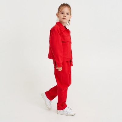 Жакет для девочки MINAKU: Casual collection KIDS, цвет красный, рост 128 см