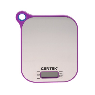 Весы кухонные Centek CT-2461, электронные, до 5 кг, серебристо-фиолетовые