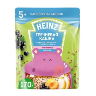 Каша молочная гречневая HEINZ груша/абрикос/смородина 170г