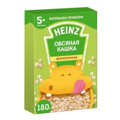 Каша безмолочная овсяная HEINZ 180г