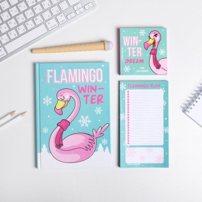 Большой канцелярский набор Flamingo winter