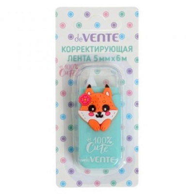 Корректирующая лента 5 мм х 6 м, deVENTE 100% Cute. Fox фронт аппликатор, в блистере