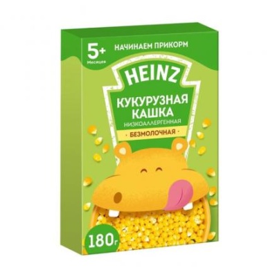 Каша безмолочная кукурузная HEINZ низкоаллергенная 180г