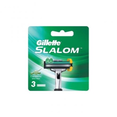 Cменные кассеты Gillette Slalom с увлажняющей полоской, 3 шт.