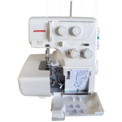 Оверлок Janome 8002D , 8 операций, 4/3 нити, 1300 ст/мин, бело-розовый