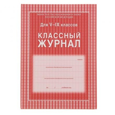 Классный журнал для 5-9 классов А4, 168 страниц, твердая ламинированная обложка, блок офсет 65г/м2