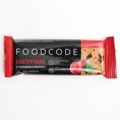 Печенье Кантуччини с клюквой и изюмом без глютена 26 г FOODCODE