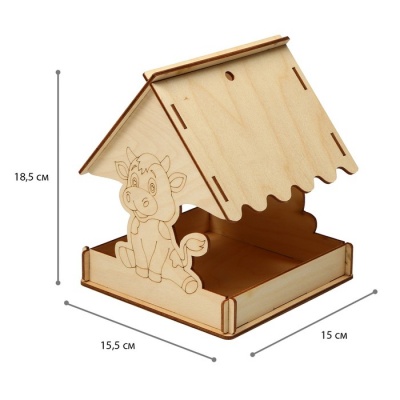 Кормушка для птиц «Бычок», 15,5 × 15 × 18,5 см