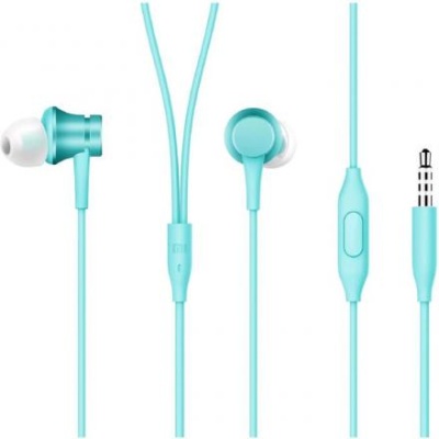 Наушники Xiaomi Mi In-Ear Basic ZBW4358TY, вакуумные, микрофон, 93дБ, 3.5мм,1.25м, голубые