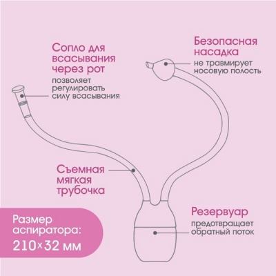 Аспиратор назальный с отводной трубкой «Совушка»