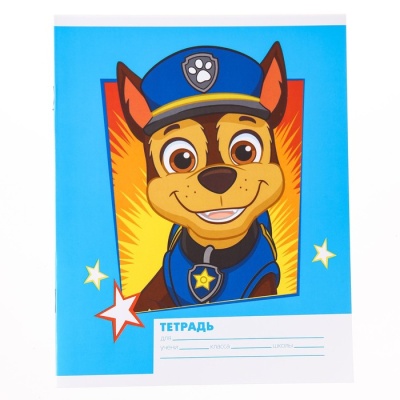 Тетрадь 12 листов, клетка, "Щенячий патруль" 4 вида МИКС, Paw Patrol