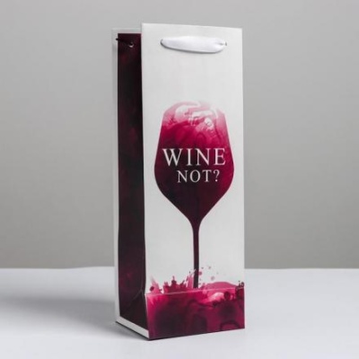 Пакет ламинированный под бутылку Wine not, 13 x 35 x 10 см