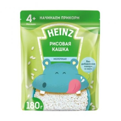 Каша молочная рисовая HEINZ 180г