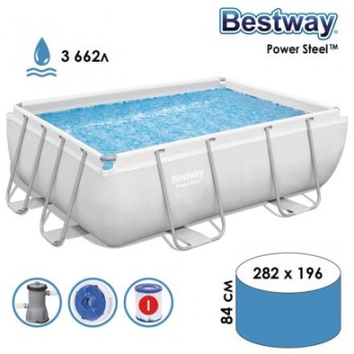 Бассейн каркасный Frame Pool Set, 282 х 196 х 84 см, фильтр-насос, 56629 Bestway