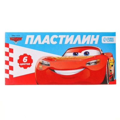 Пластилин 6 цветов 90 г , Тачки