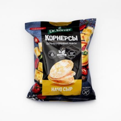 Чипсы цельнозерновые «Корнерсы», с сыром начо, 50 г