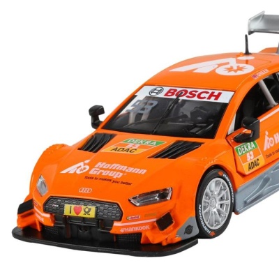 Машина металлическая Audi RS 5 DTM 1:32, инерция, световые и звуковые эффекты, открываются двери, цвет оранжевый