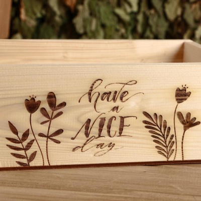 Ящик деревянный "Have a nice day", 24.5×14×8 см