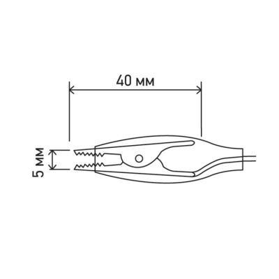 Зажимы-крокодилы Rexant 5 А, 40 мм с проводом, набор 10 пар