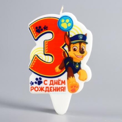 Щенячий патруль. Свеча в торт "С Днем рождения", PAW Patrol