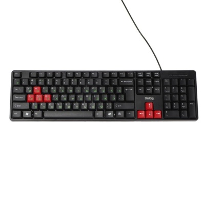 Клавиатура Dialog KS-030U BLACK-RED Standart, проводная, мембранная,104 клавиши, USB, чёрная