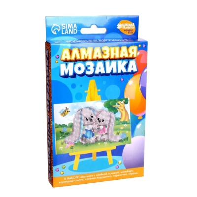 Алмазная мозаика для детей «Милый зайка», 10х15 см