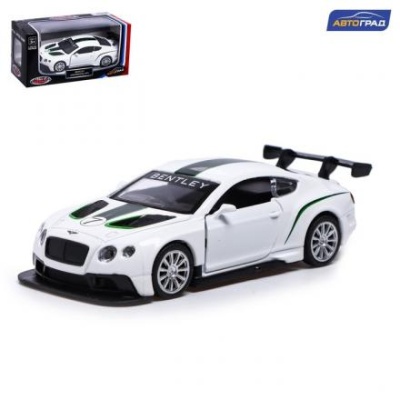 Машина металлическая BENTLEY CONTINENTAL GT3, 1:43, инерция, открываются двери, цвет белый