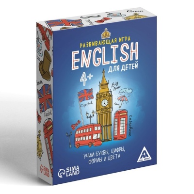 Настольная развивающая игра «English для детей», 70 карт