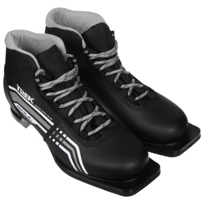 Ботинки лыжные TREK Soul, NN75, искусственная кожа, цвет чёрный/серый, лого белый, размер 35