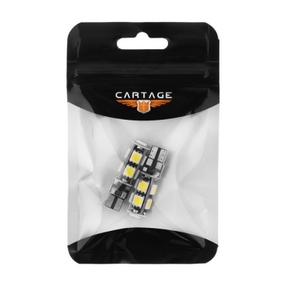 Автолампа светодиодная Cartage, T10 W5W, 12 В, 9 SMD-5050, 2 шт, свет белый