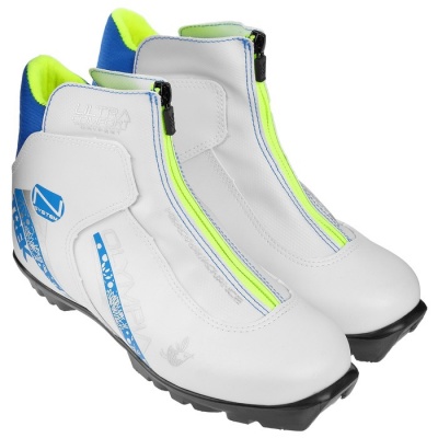 Ботинки лыжные TREK Olimpia, NNN, искусственная кожа, цвет белый, лого синий, размер 42